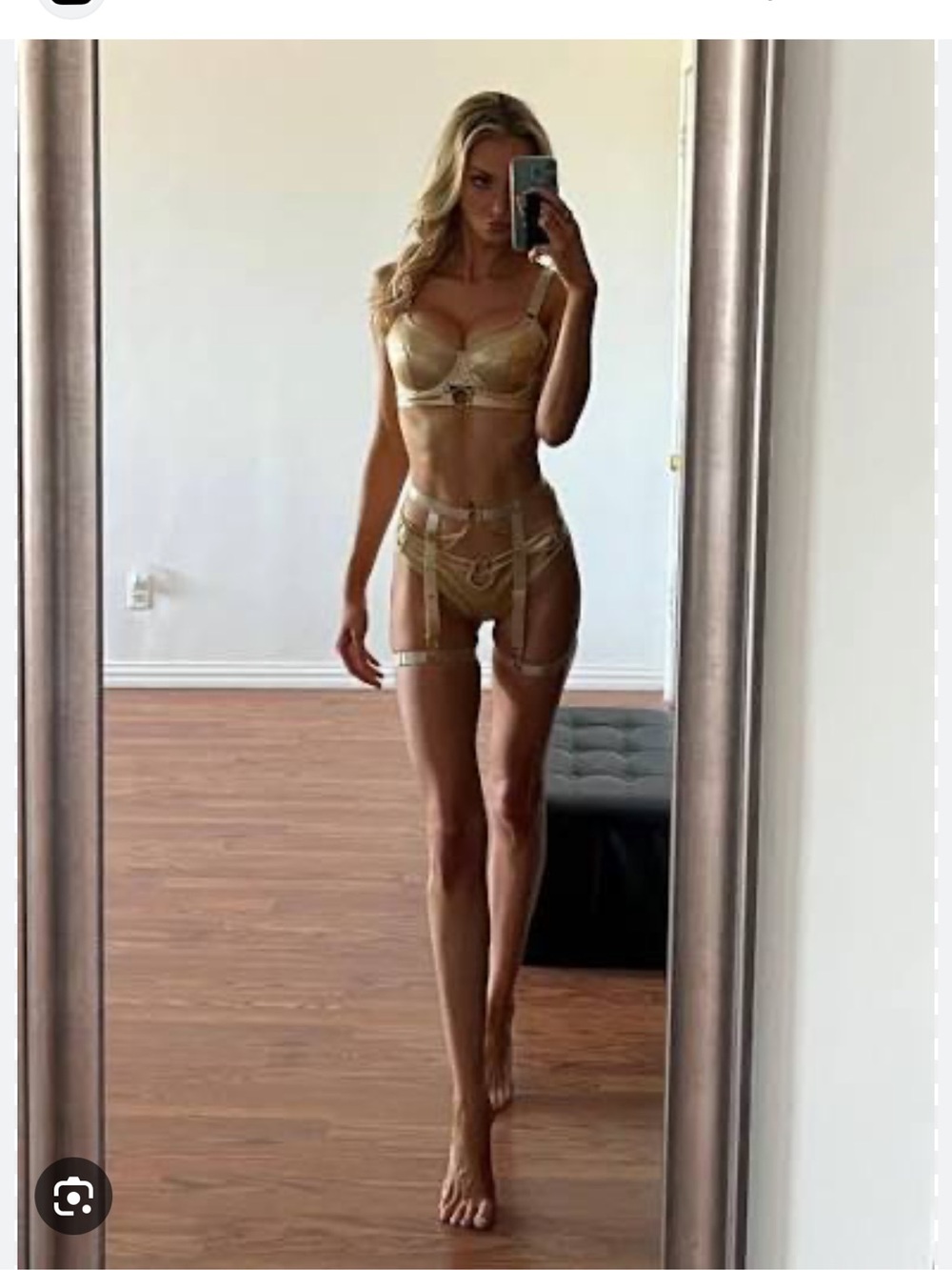 Strappy Chain Lingerie Set in Champagne - One broken chain
